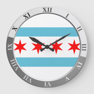 Chicago Flag Große Uhr