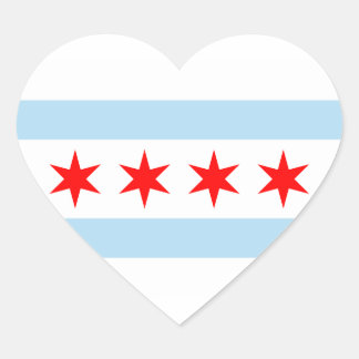 Chicago Flag Herz-Aufkleber