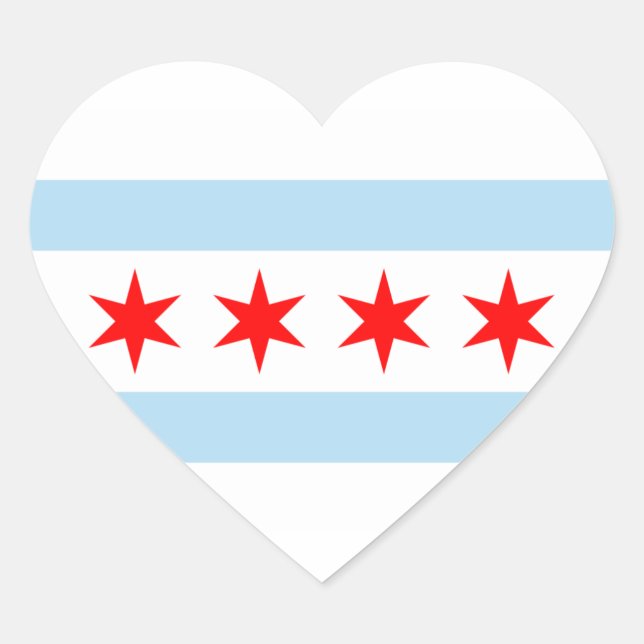 Chicago Flag Herz-Aufkleber (Vorderseite)