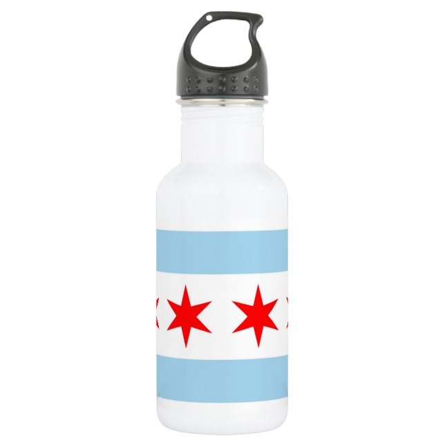 Chicago Flag, Illinois Staat Liberty Flasche Edelstahlflasche (Vorderseite)