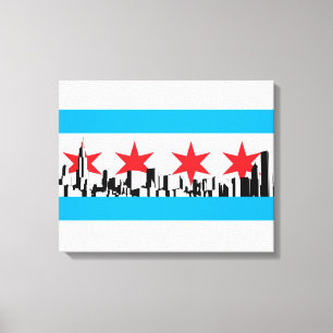 Chicago Flag Leinwanddruck
