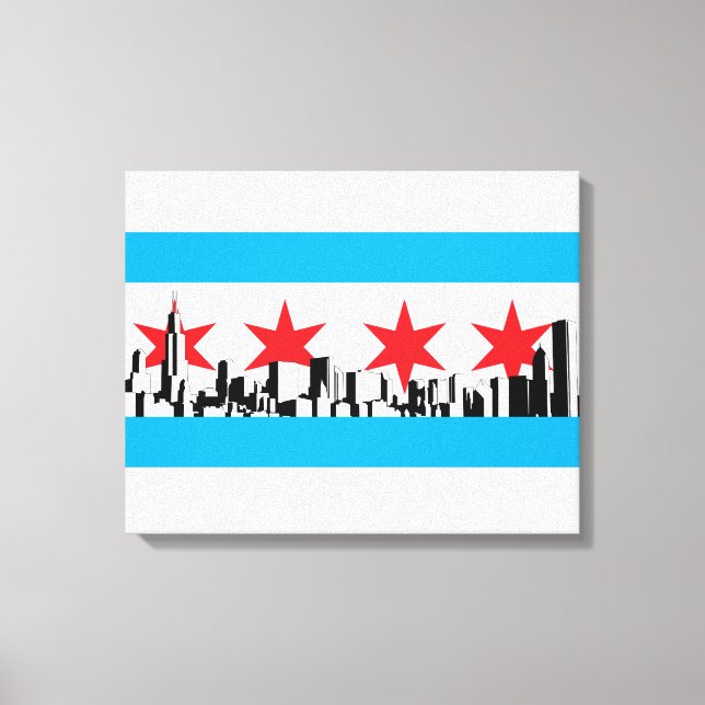Chicago Flag Leinwanddruck (Vorderseite)