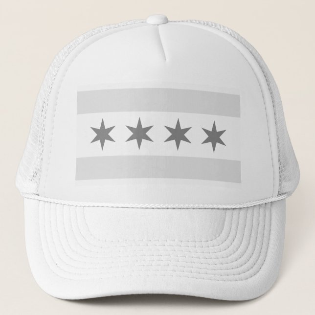 Chicago Flag Noir Truckerkappe (Vorderseite)