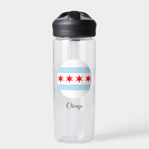 Chicago Flag, Patriotic USA, Illinois Trinkflasche