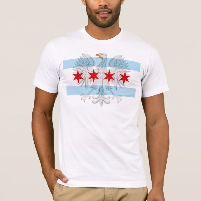 Chicago Flag Polnischer Adler T-Shirt (Vorderseite)
