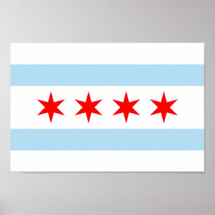 Chicago Flag Posters Poster