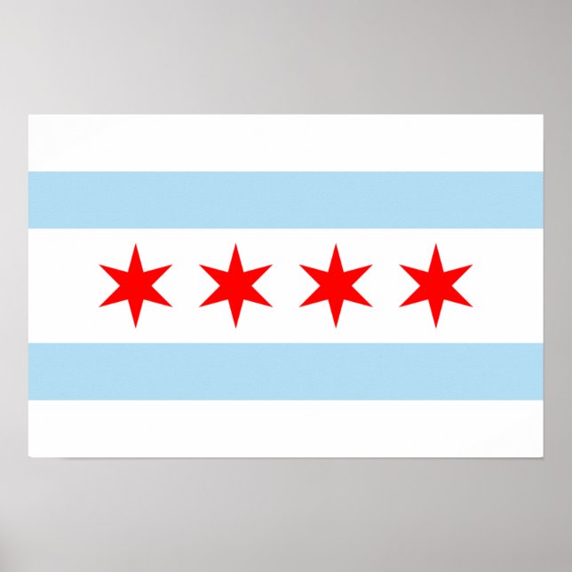 Chicago Flag Print Poster (Vorne)