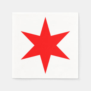 Chicago Flag Red 6-Punkte Star Serviette