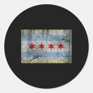 Chicago Flag Runder Aufkleber