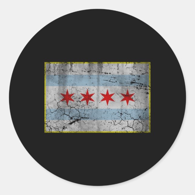 Chicago Flag Runder Aufkleber (Vorderseite)