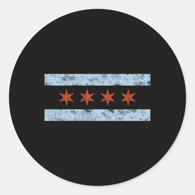 Chicago Flag Runder Aufkleber (Vorderseite)