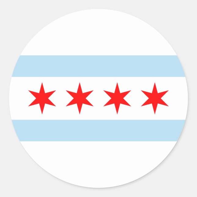Chicago Flag Runder Aufkleber (Vorderseite)