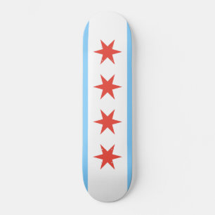 Chicago Flag Skate Board Skateboard