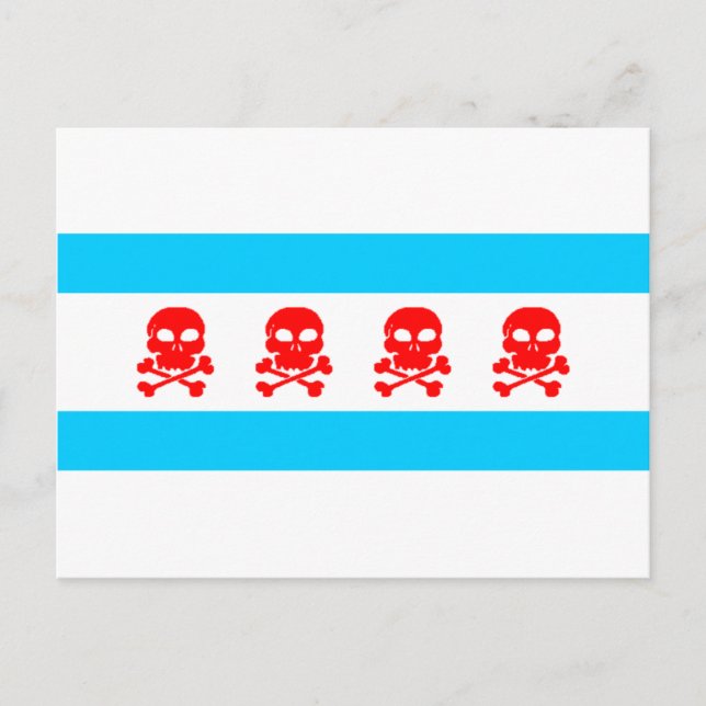 Chicago Flag Skulls Stuff Postkarte (Vorderseite)