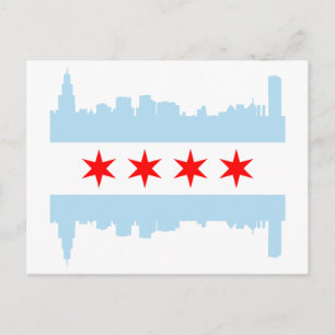 Chicago Flag Skyline Postkarte