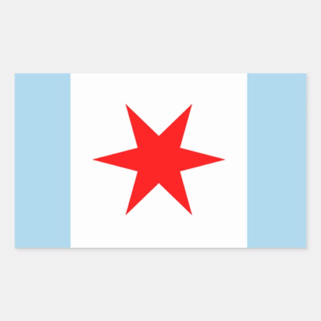 Chicago Flag Star und Stripes Stickers (Vorderseite)