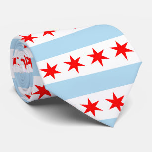 Chicago Flag Strips and Stars Muster Krawatte