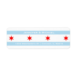Chicago Flag Template Rote Sterne Blaue Streif