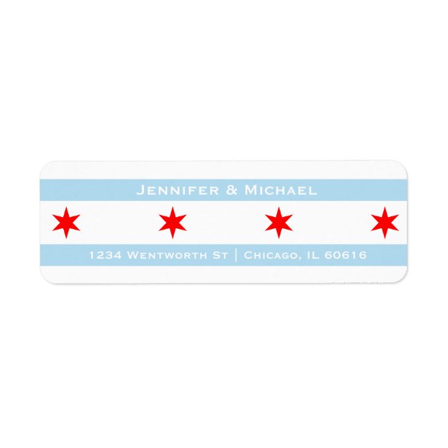 Chicago Flag Template | Rote Sterne | Blaue Streif (Vorne)