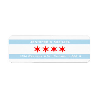 Chicago Flag Template | Rote Sterne | Blaue Streif