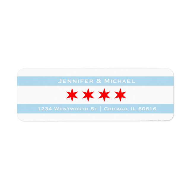 Chicago Flag Template | Rote Sterne | Blaue Streif (Vorne)