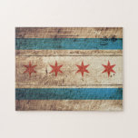 Chicago-Flagge auf altem hölzernem Korn Puzzle<br><div class="desc">Chicago-Flagge auf altem hölzernem Korn Fühlen Sie sich frei, den Entwurf entsprechend Ihren eigenen Präferenzen zu ändern. Sie können den Entwurfsstandort, die Orientierung, die Hintergrundfarben und die Größe ändern. Auch Sie addieren möglicherweise Ihren eigenen Text oder Slogan-Set sein Schriftart, Standort und Größe, alle, um das entscheidende persönliche Geschenk für Sie...</div>