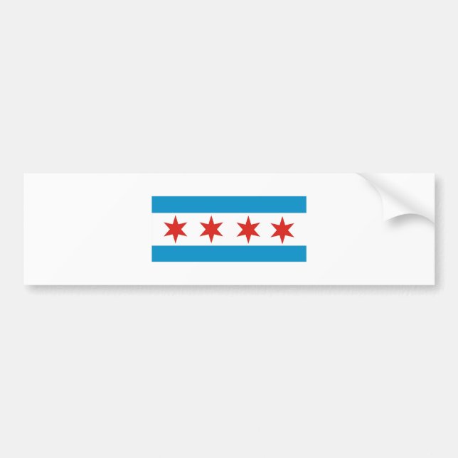 Chicago-Flagge Autoaufkleber (Vorne)