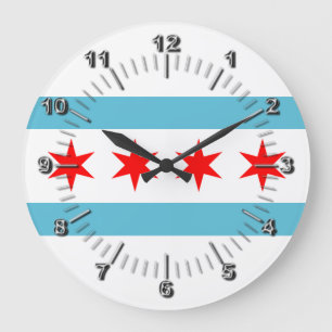 Chicago-Flagge Große Uhr