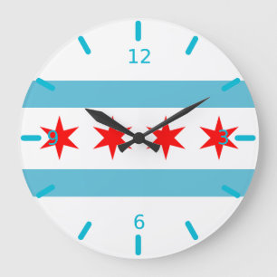 Chicago-Flagge Große Uhr