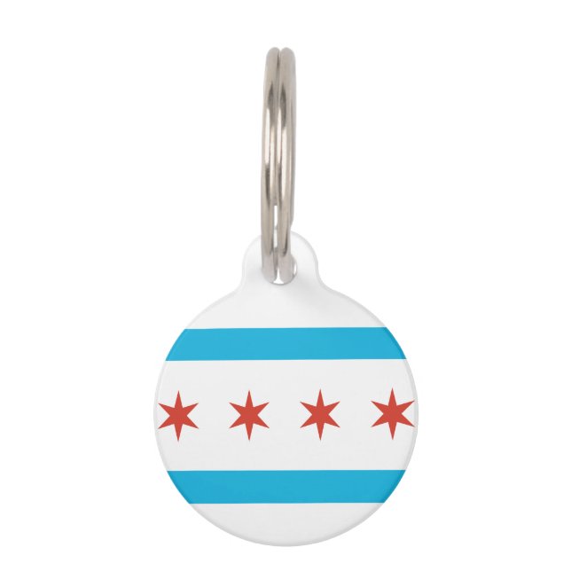 Chicago-Flagge Haustiermarke (Rückseite)