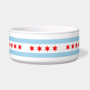 Chicago-Flagge, Illinois-Flaggen-Haustier-Schüsse Napf