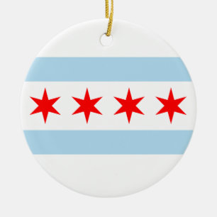 Chicago-Flagge Keramik Ornament