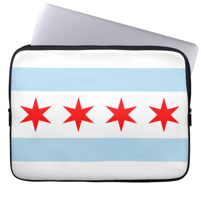 Chicago-Flagge Laptopschutzhülle (Vorderseite)