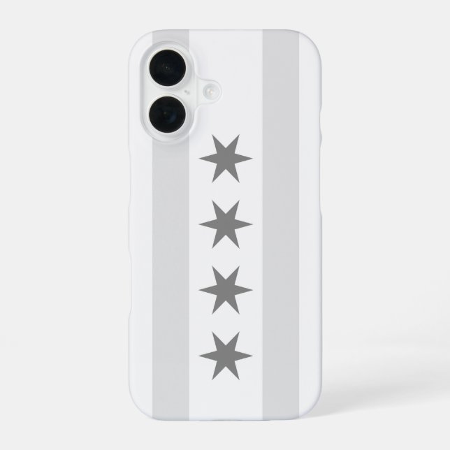 Chicago-Flagge-Noir iPhone 16 Hülle (Rückseite)