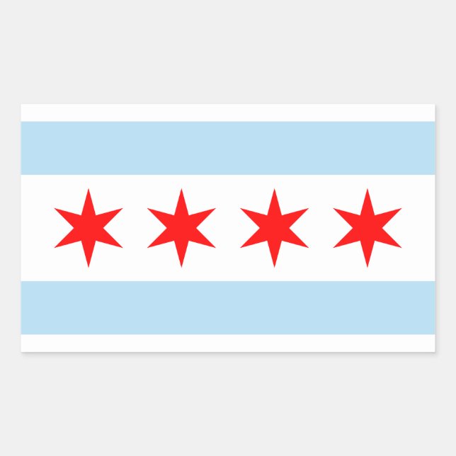 Chicago-Flagge Rechteckiger Aufkleber (Vorderseite)