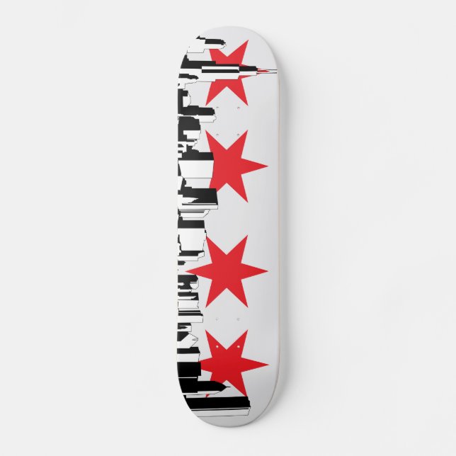 Chicago-Flagge Skateboard (Vorderseite)
