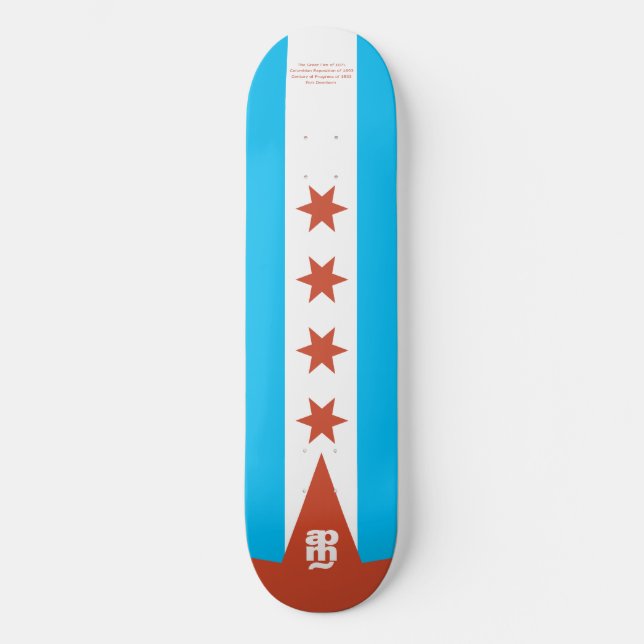 Chicago-Flagge Skateboard (Vorderseite)