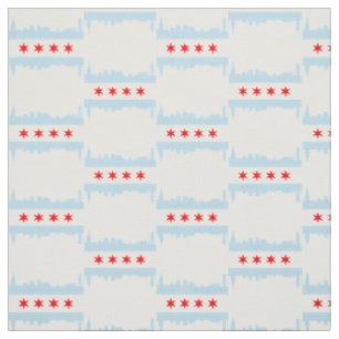 Chicago-Flagge-Skyline-Muster Stoff