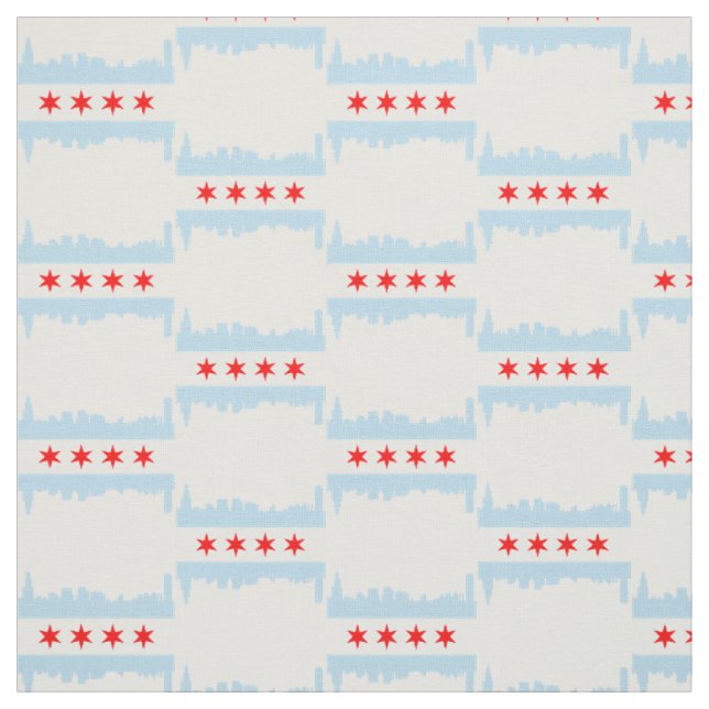 Chicago-Flagge-Skyline-Muster Stoff (Muster)