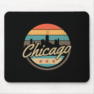 Chicago-Flagge Skyline Vintage Illinois USA Souven Mousepad