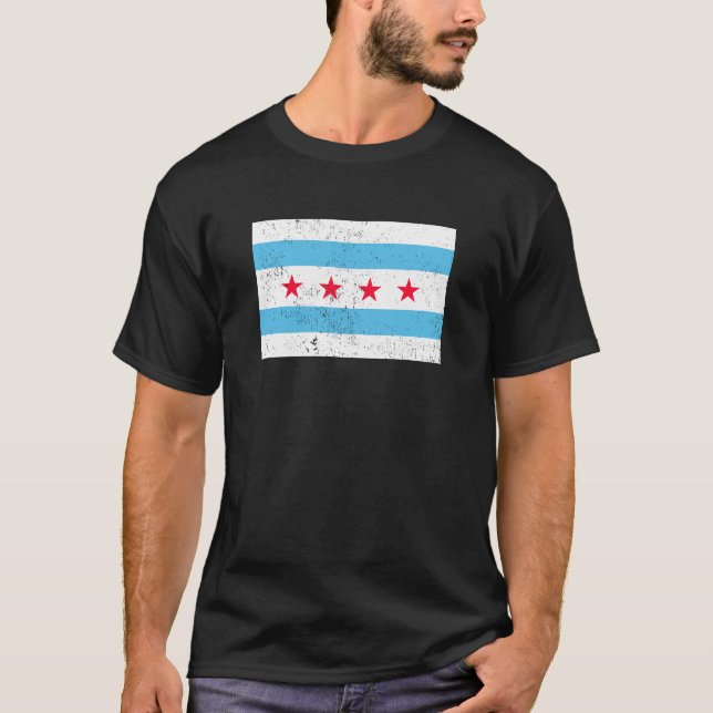 Chicago Flagge T-Shirt (Vorderseite)