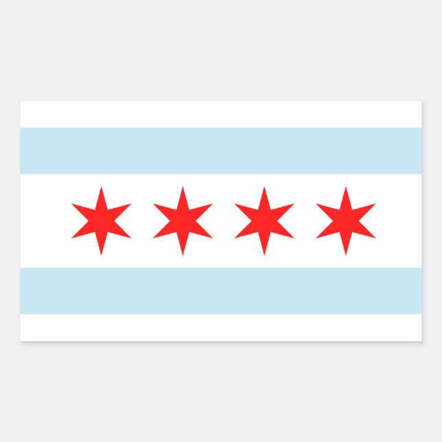 Chicago-Flaggen-Aufkleber Rechteckiger Aufkleber (Vorderseite)