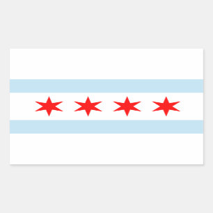 Chicago-Flaggen-Aufkleber Rechteckiger Aufkleber