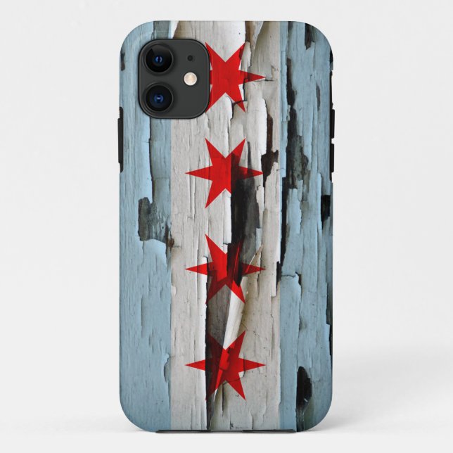 Chicago-Flaggen-Farben-Schale Case-Mate iPhone Hülle (Rückseite)