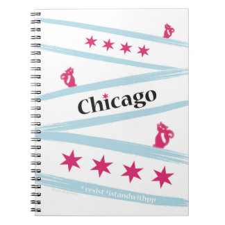 Chicago-Flaggen-gewundenes Notizbuch mit Pussycats Notizblock