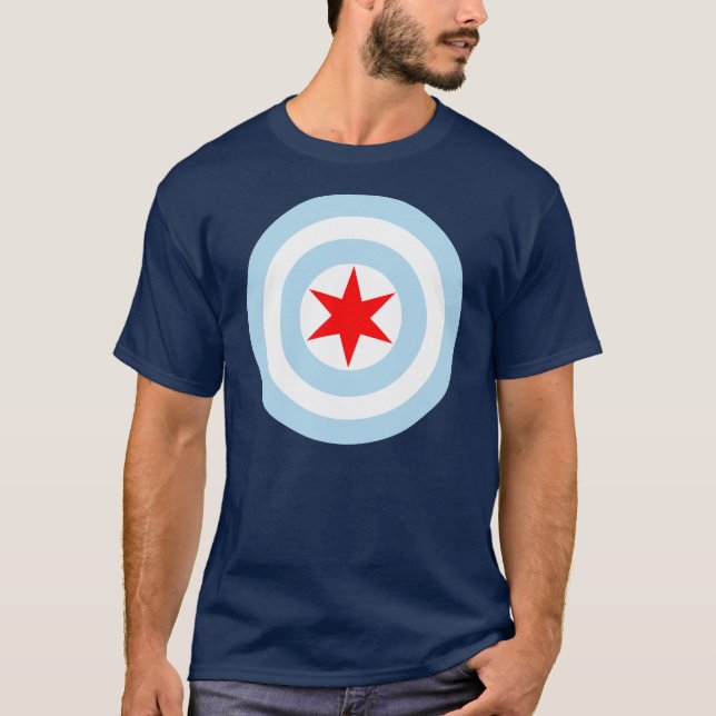 Chicago-Flaggen-Schild-T-Shirt T-Shirt (Vorderseite)