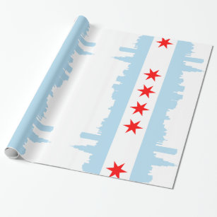 Chicago-Flaggen-Skyline Geschenkpapier
