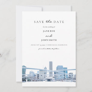 Chicago flat Save the Date Card