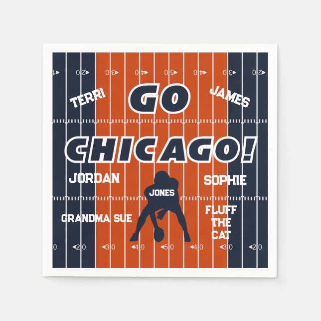 Chicago Football Family Paper Napkin Serviette (Vorderseite)