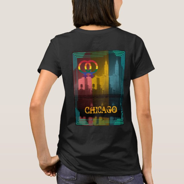 Chicago Gay Lesbian Interest Wrigley Bldg 1930er T-Shirt (Rückseite)